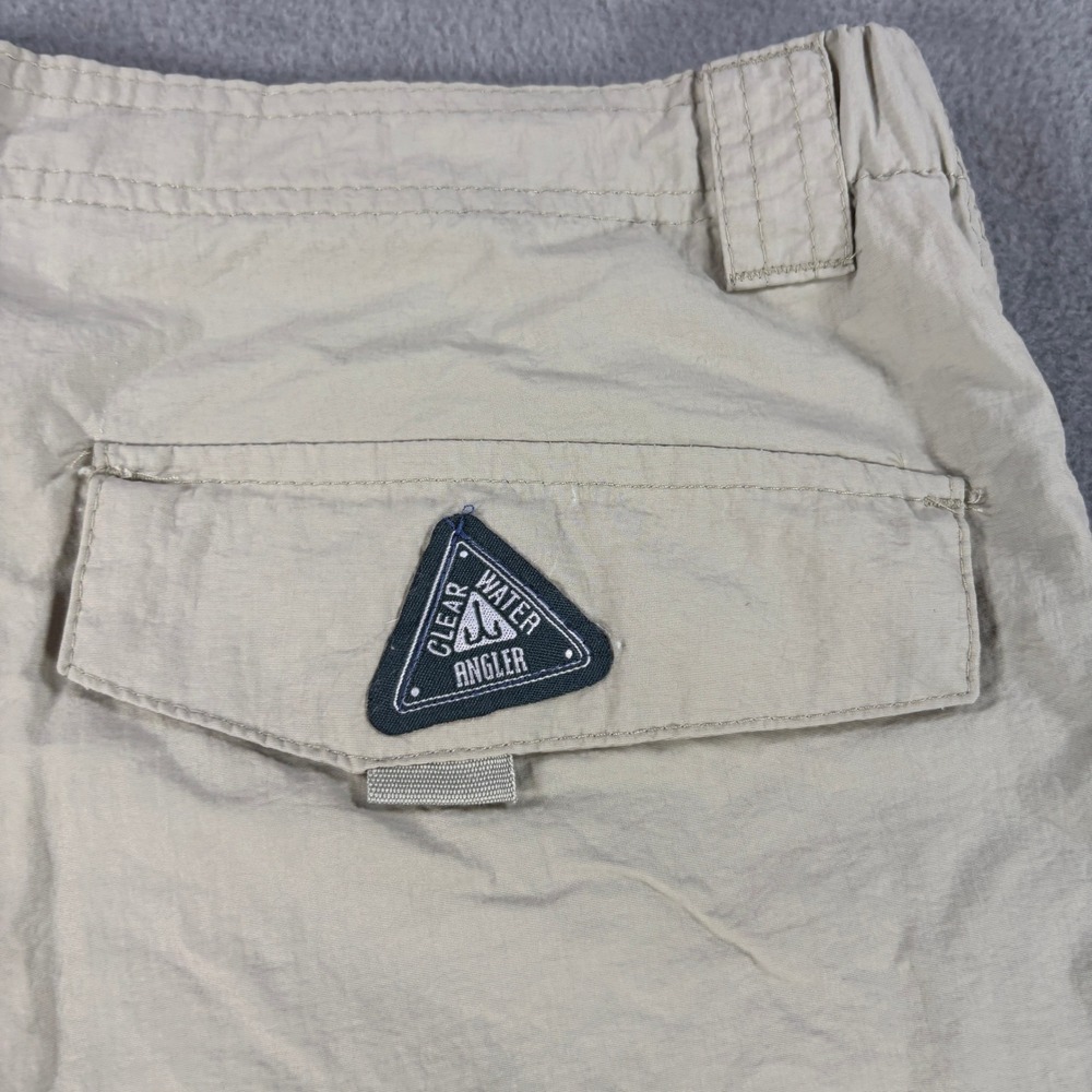Clearwater Outfitters Mens Fishing Cargo Shorts Tan Khaki Mesh Lined Large